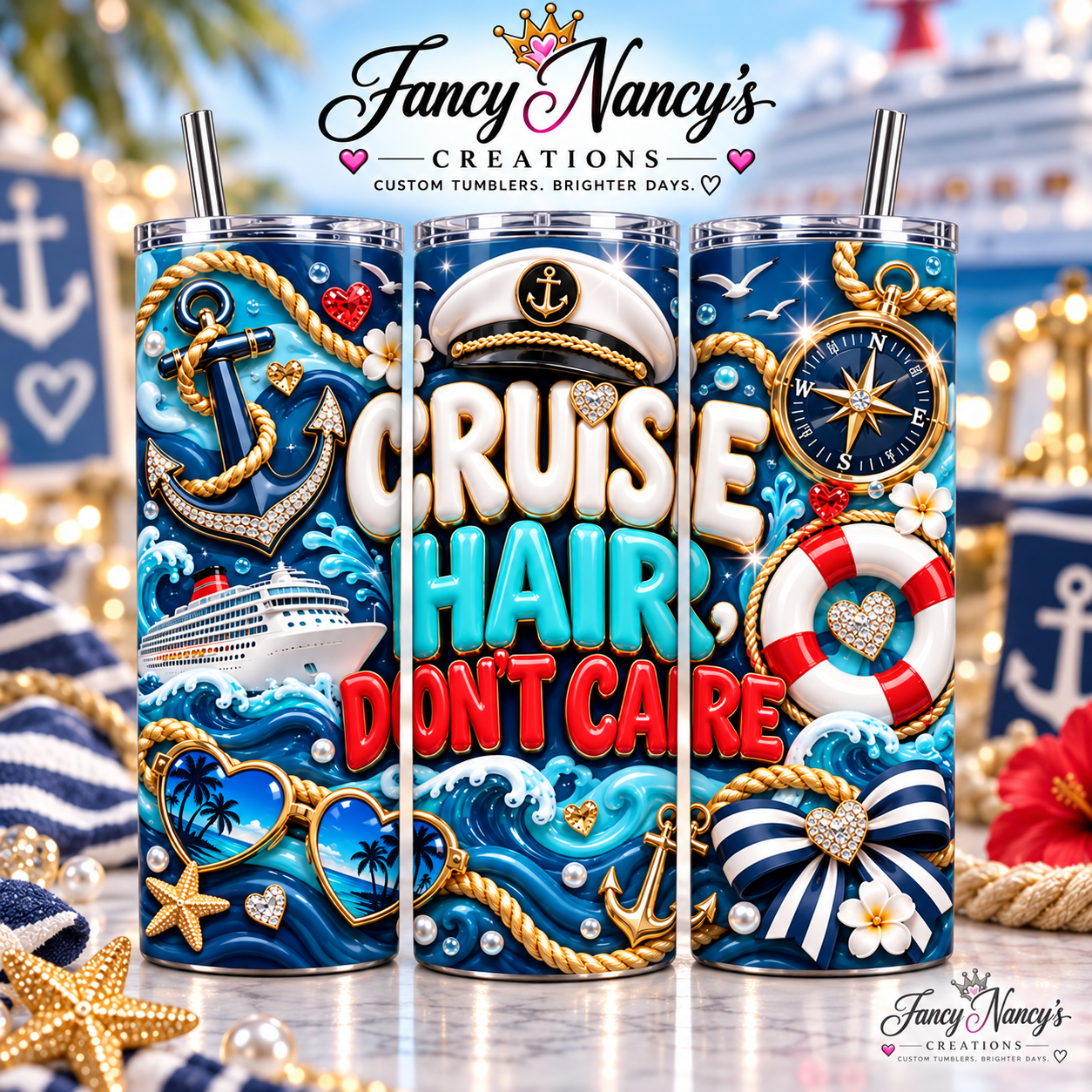 Cruise Hair Don't Care Tumbler - 20oz
