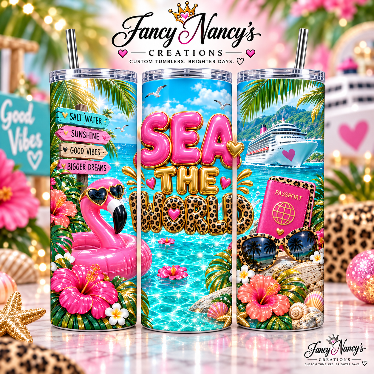 Sea the World Cruise Tumbler - 20oz