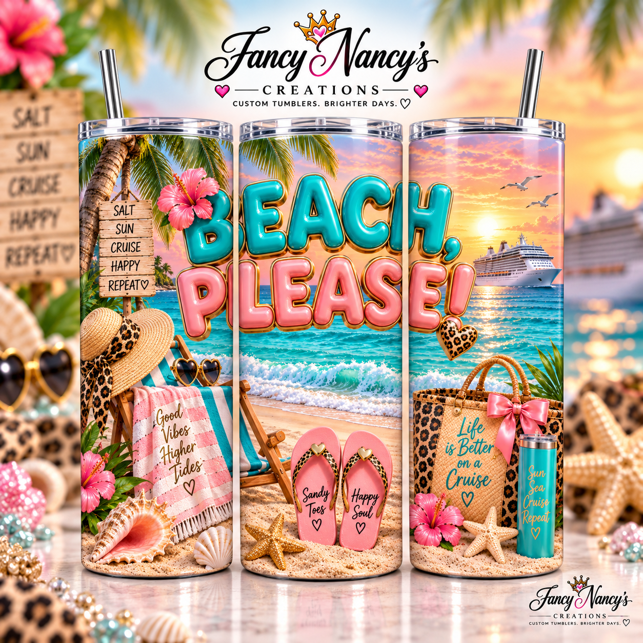 Beach Please Cruise Tumbler - 20oz