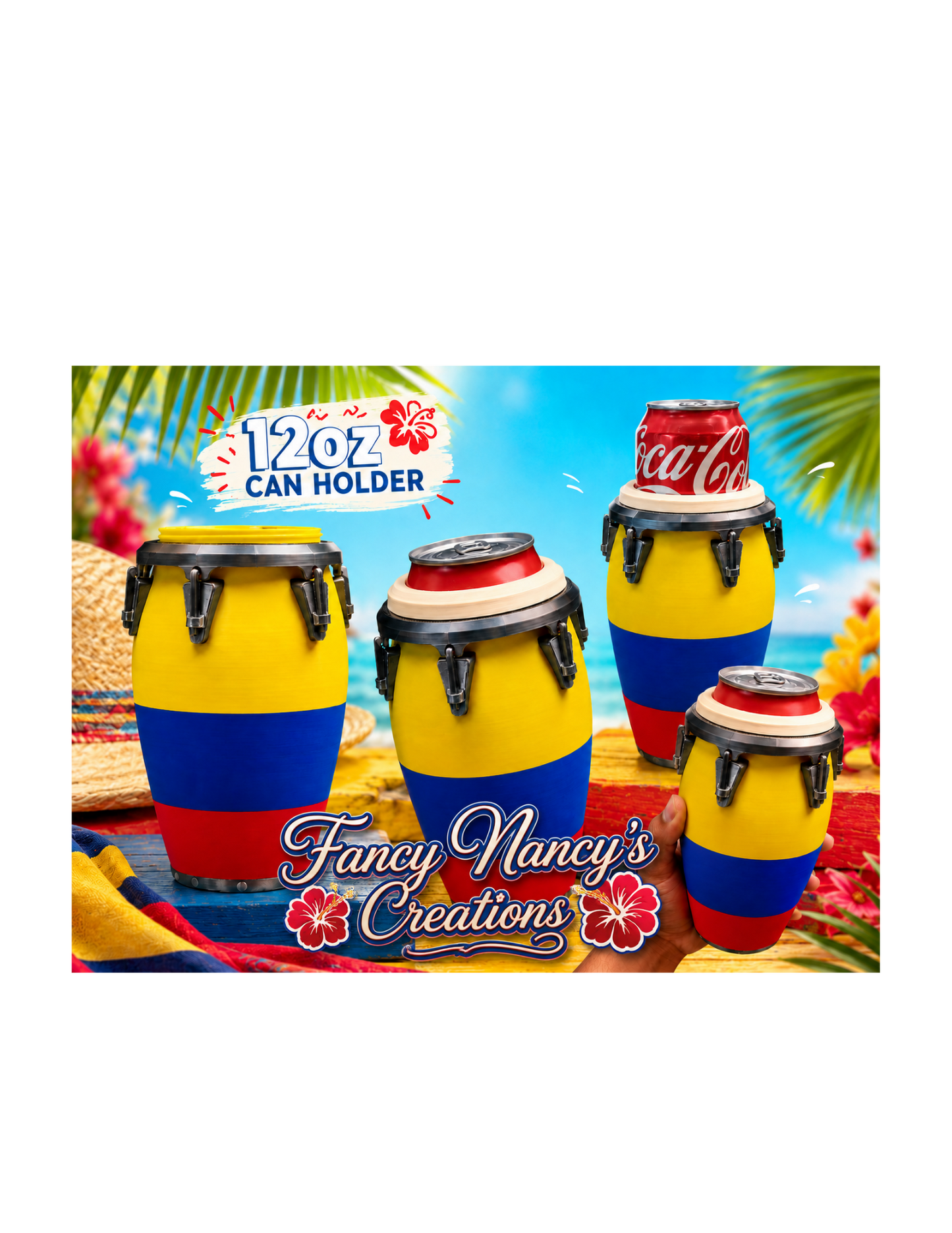 Conga Drum 12oz Can Holder