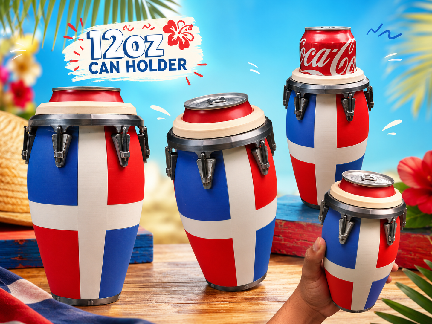 Conga Drum 12oz Can Holder
