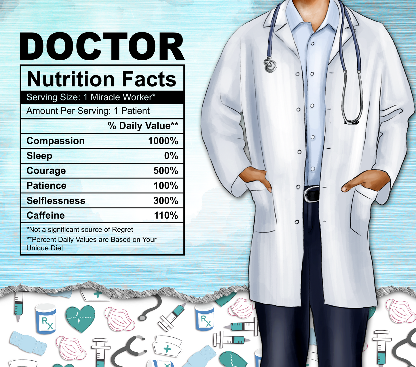 20oz Customized Sublimation Tumbler with straw - Doctor