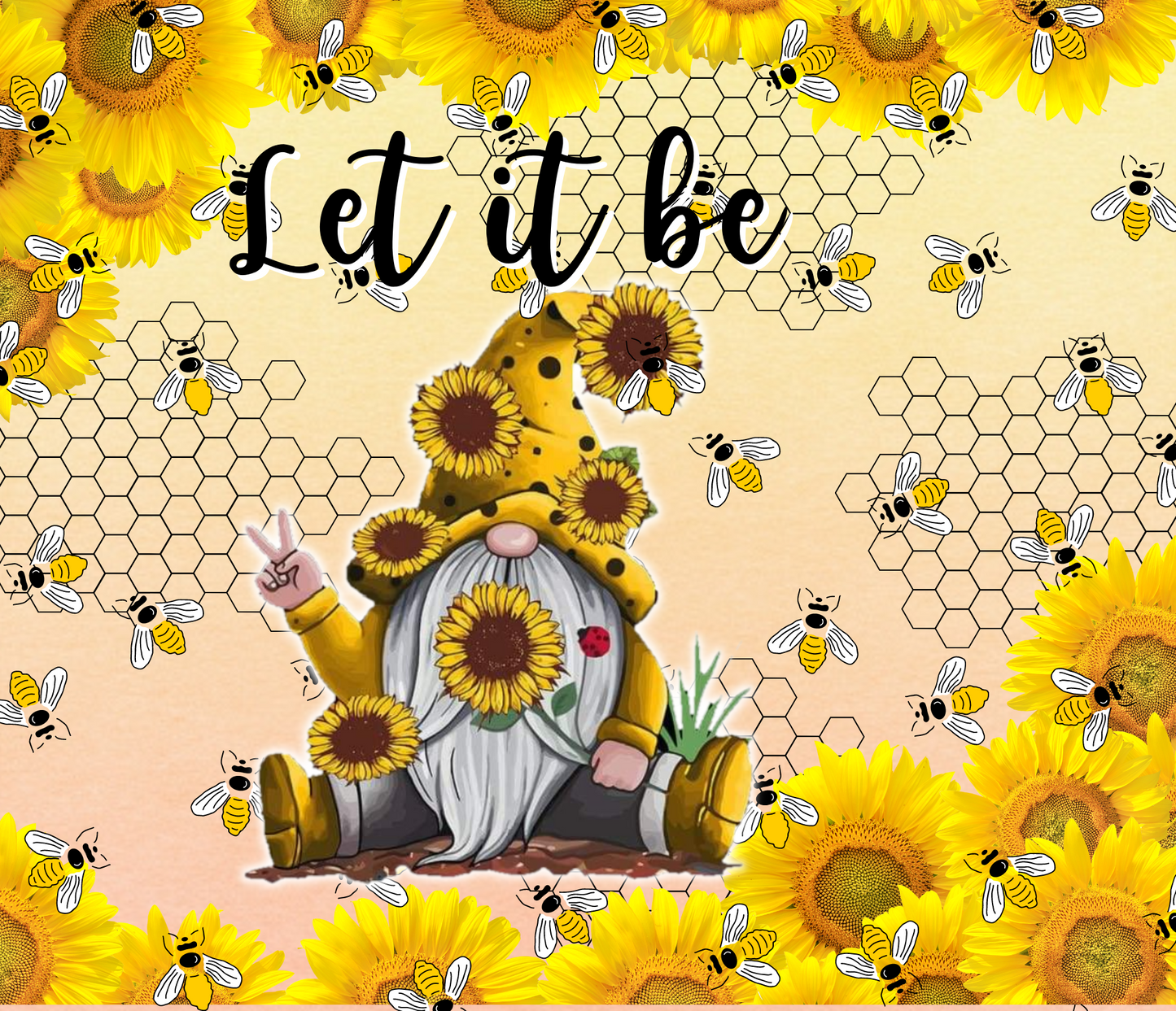 20oz Customized Sublimation Tumbler with straw -Gnome, Let it Bee, Sunflowers