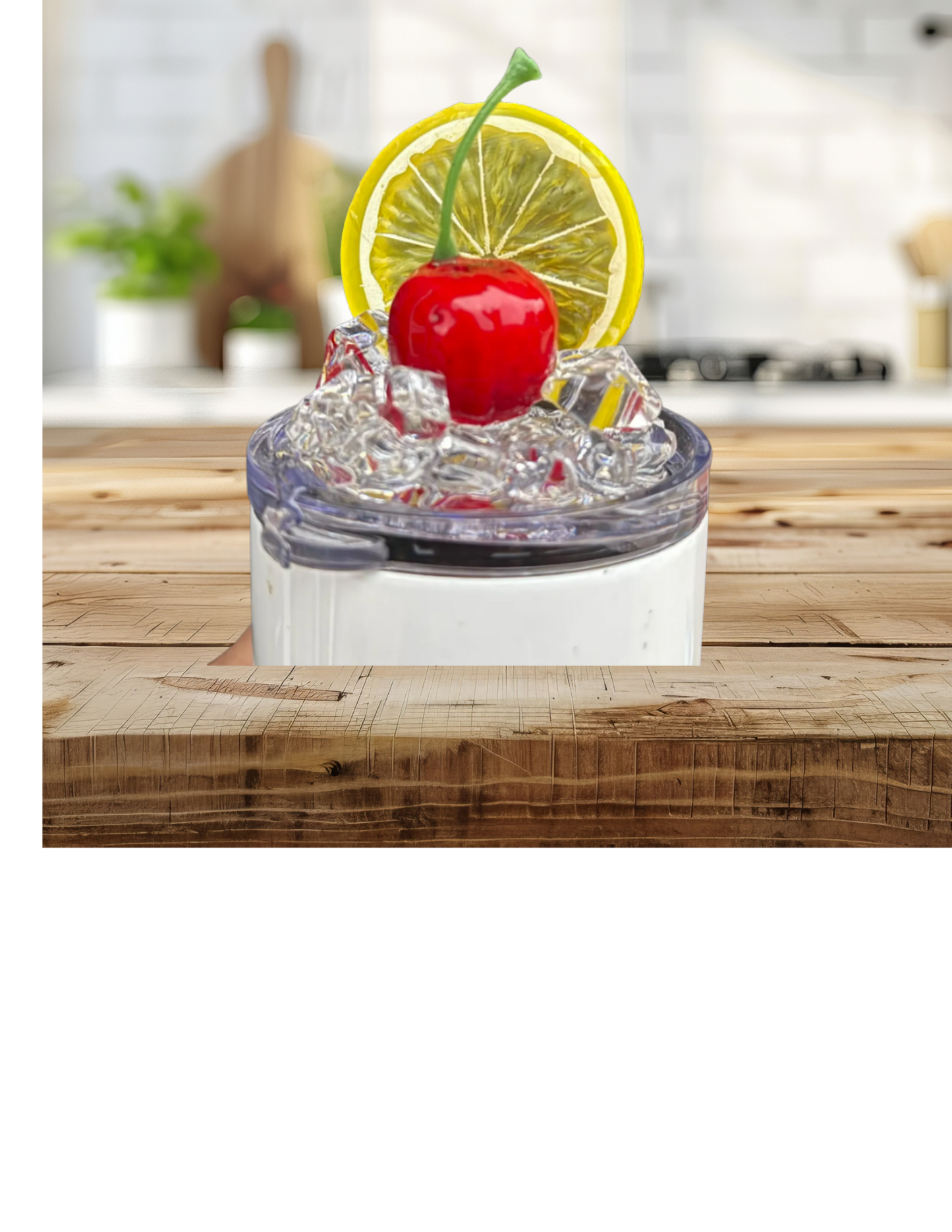 Tumbler Lid with Acrylic Ice & Fruit | 20oz Accessory