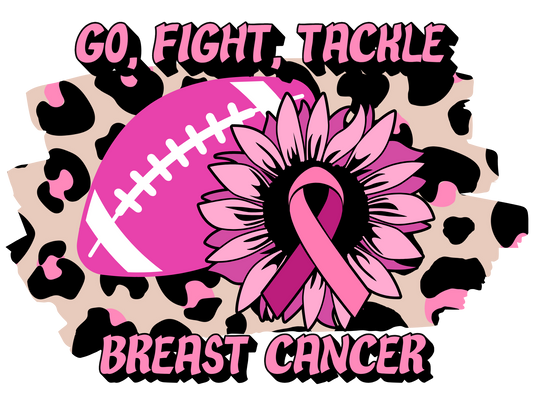 October Breast Cancer Awareness T-shirt - GO, FIGHT , TACKLE CANCER