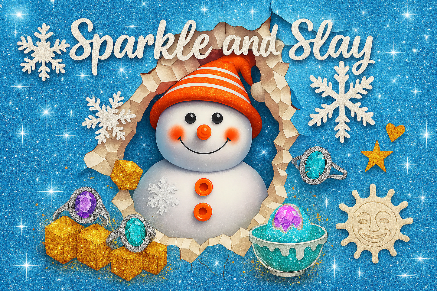 Sparkle and Slay Snowman | 20 oz Sublimation Tumbler