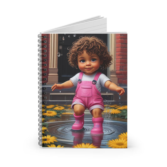 Spiral Notebook - Ruled Line - Sunflower Pink Overalls