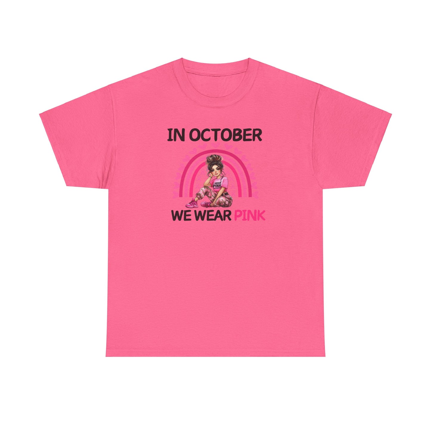 Unisex Heavy Cotton Tee - IN OCTOBER WE WEAR PINK