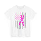 Unisex Heavy Cotton Tee - Flag breast cancer awareness