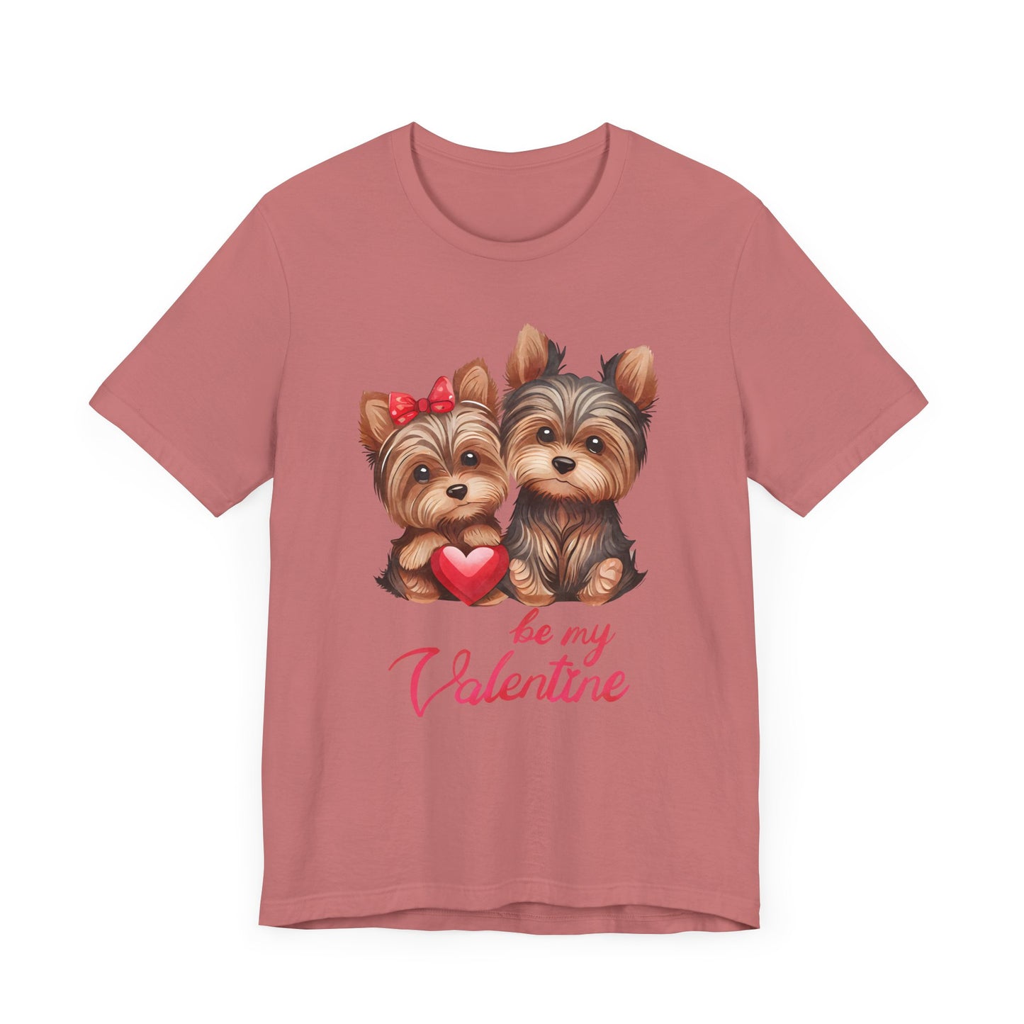 Be My Valentine Dog Lovers Tee - Cute Short Sleeve Shirt for Pet Owners