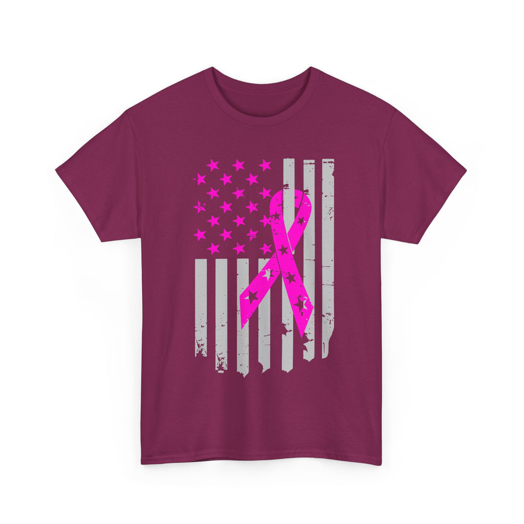 October Breast Cancer Awareness T-shirt -  Flag breast cancer awareness