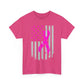 Unisex Heavy Cotton Tee - Flag breast cancer awareness