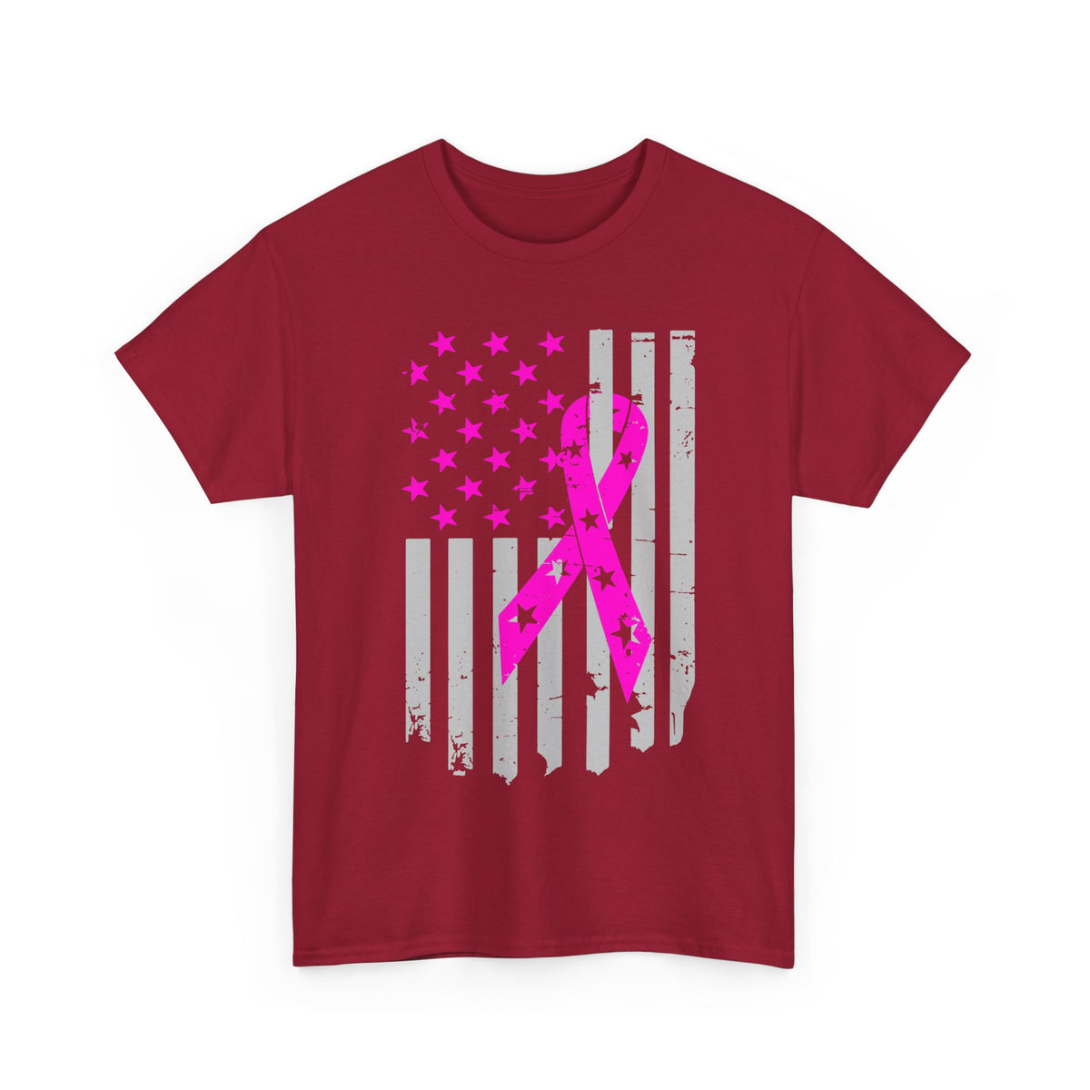 October Breast Cancer Awareness T-shirt -  Flag breast cancer awareness