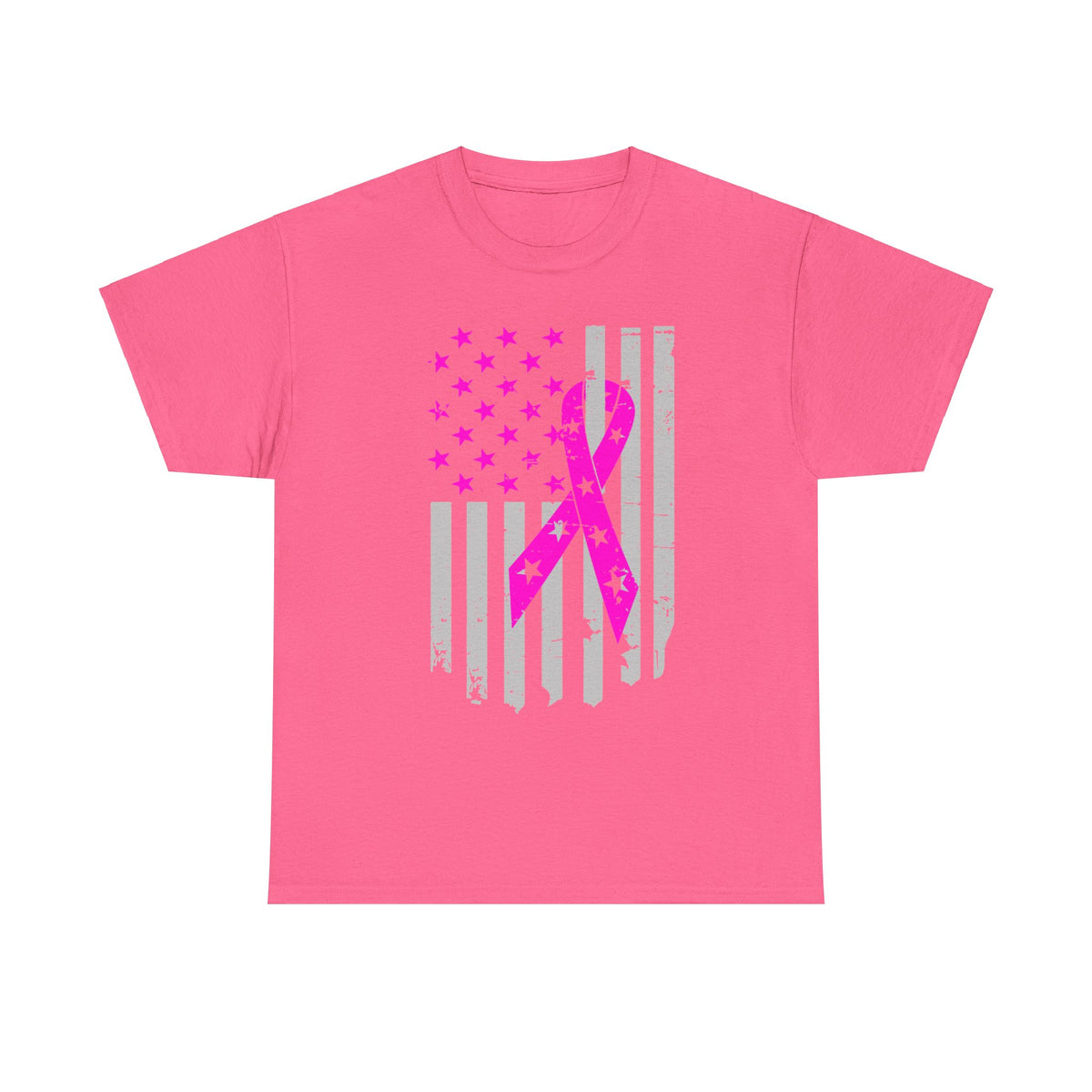 October Breast Cancer Awareness T-shirt -  Flag breast cancer awareness