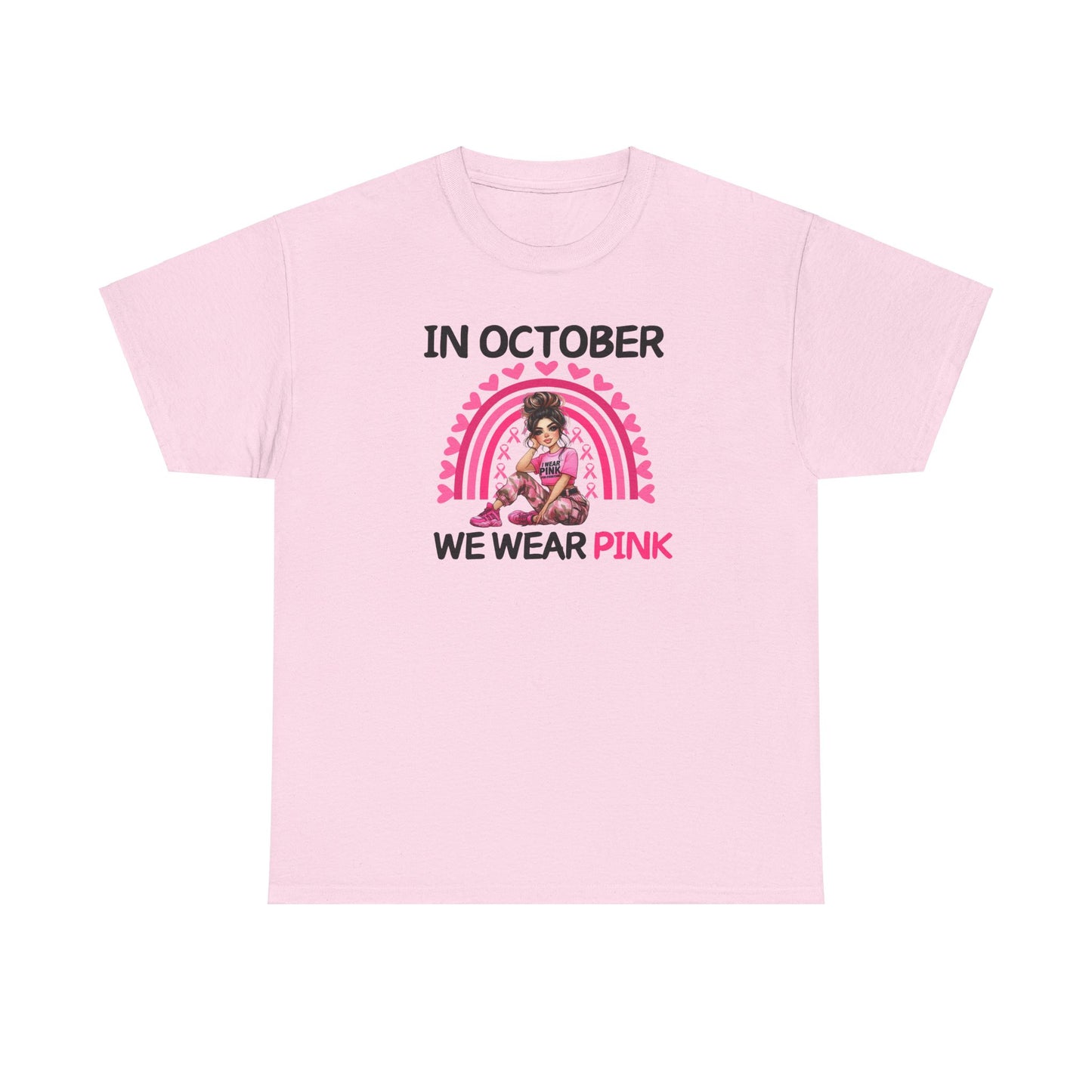 Unisex Heavy Cotton Tee - IN OCTOBER WE WEAR PINK