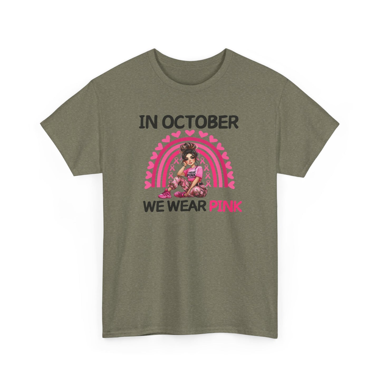 Unisex Heavy Cotton Tee - IN OCTOBER WE WEAR PINK