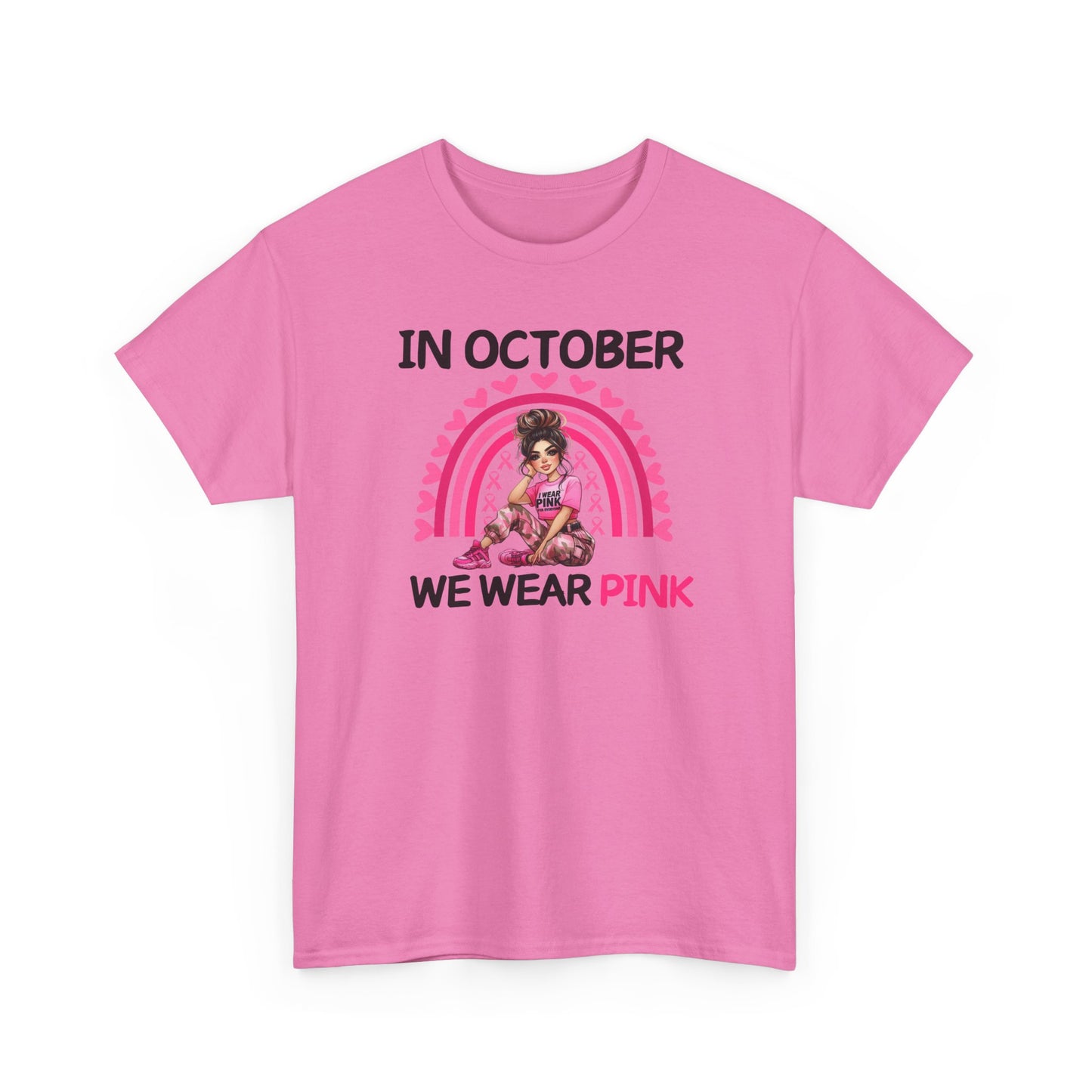 Unisex Heavy Cotton Tee - IN OCTOBER WE WEAR PINK