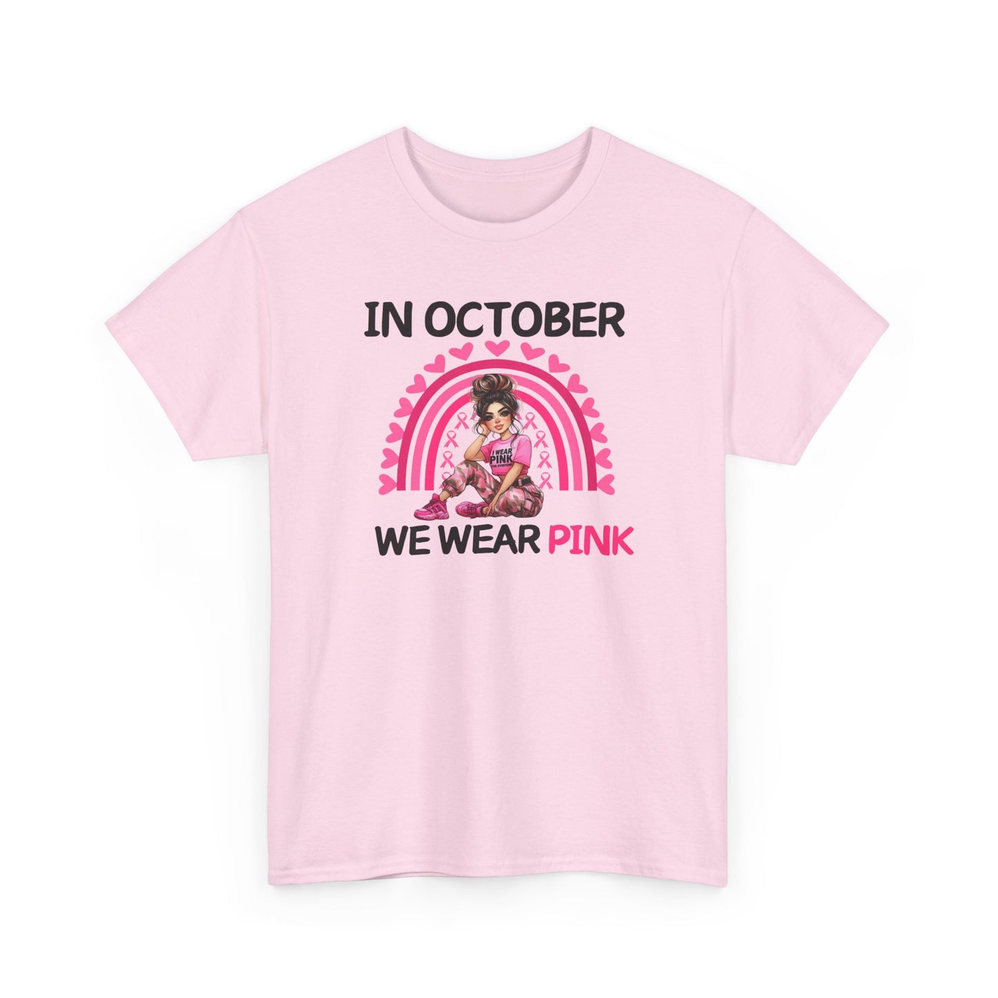 Unisex Heavy Cotton Tee - IN OCTOBER WE WEAR PINK