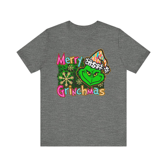 Merry Grinchmas Unisex Jersey Tee - Festive Holiday Shirt for Christmas