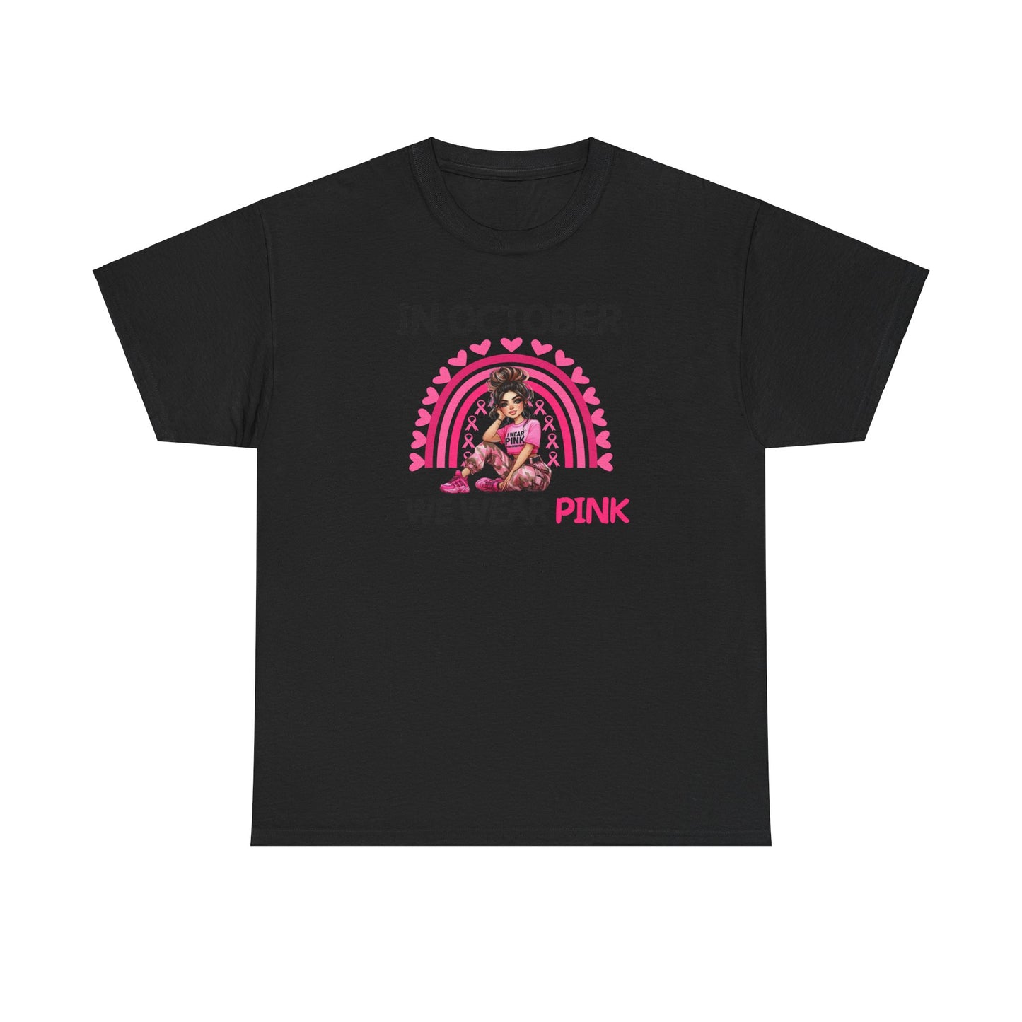 Unisex Heavy Cotton Tee - IN OCTOBER WE WEAR PINK