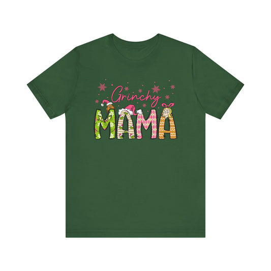 Grinchy Mama Unisex Tee - Fun Holiday T-Shirt for Moms