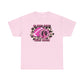 Unisex Heavy Cotton Tee - GO, FIGHT, TACKLE BREAST CANCER