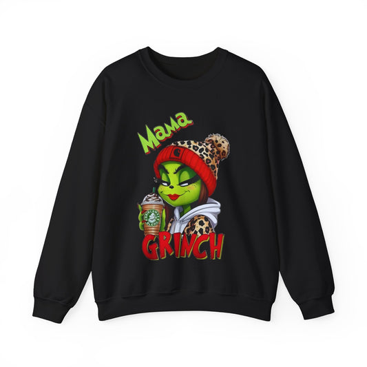Mama Grinch Crewneck Sweatshirt - Cozy Holiday Vibes for Moms