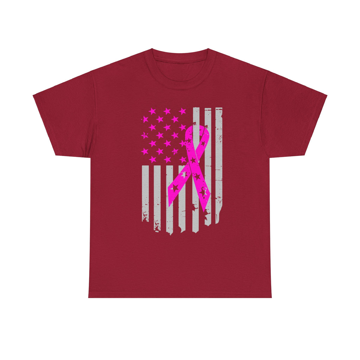 October Breast Cancer Awareness T-shirt -  Flag breast cancer awareness