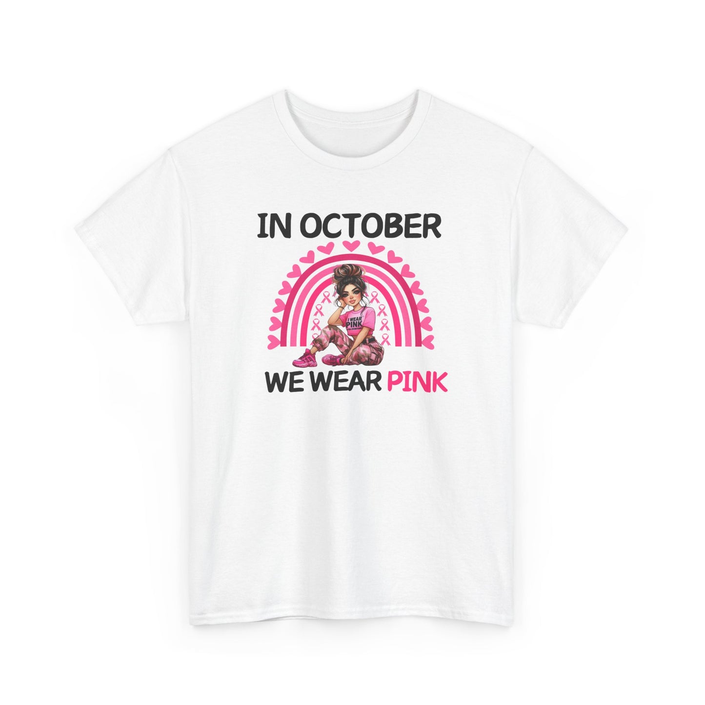 Unisex Heavy Cotton Tee - IN OCTOBER WE WEAR PINK