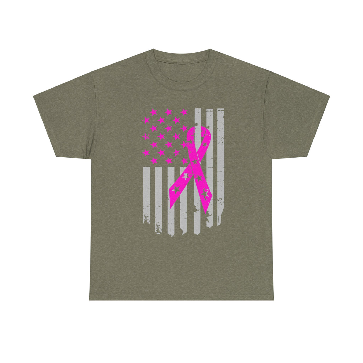 October Breast Cancer Awareness T-shirt -  Flag breast cancer awareness