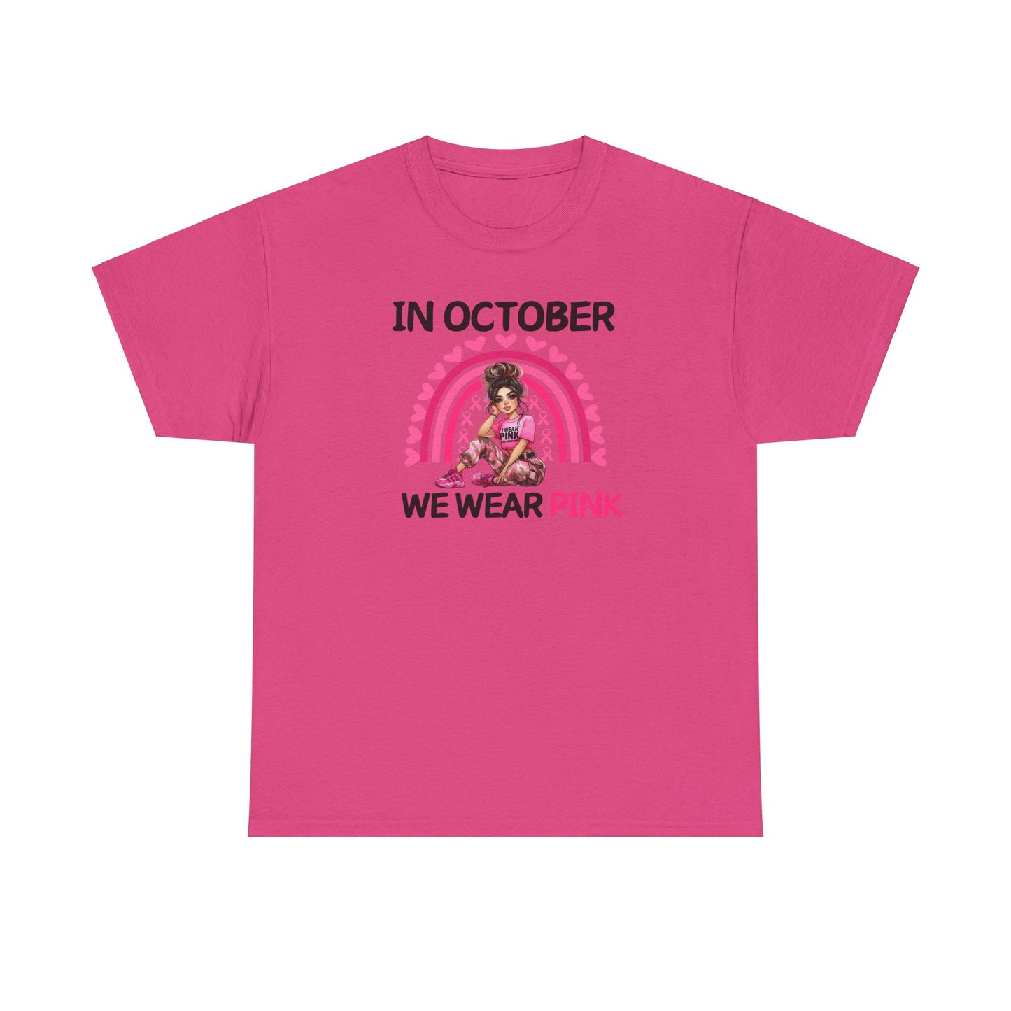 Unisex Heavy Cotton Tee - IN OCTOBER WE WEAR PINK