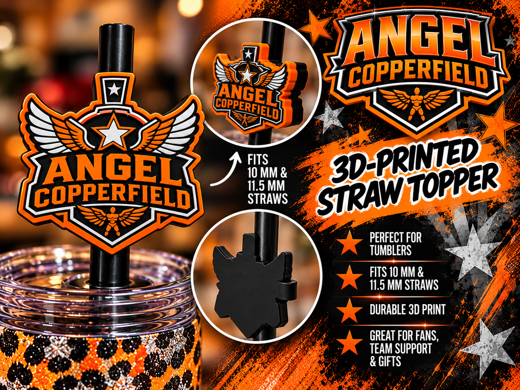 Angel Copperfield Logo Straw Topper