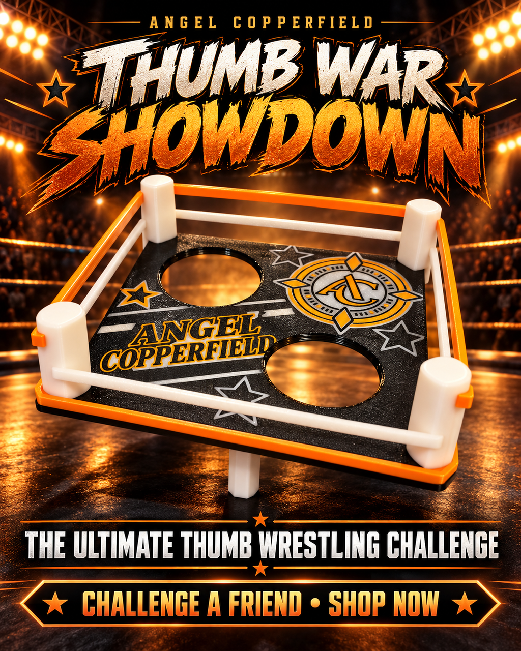 Angel Copperfield Thumb War Ring | 3D Printed Thumb Wrestling Game