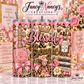 Blessed and Bougie 20 oz Sublimation Tumbler - pink gold leopard crown cross Holy Bible faith design