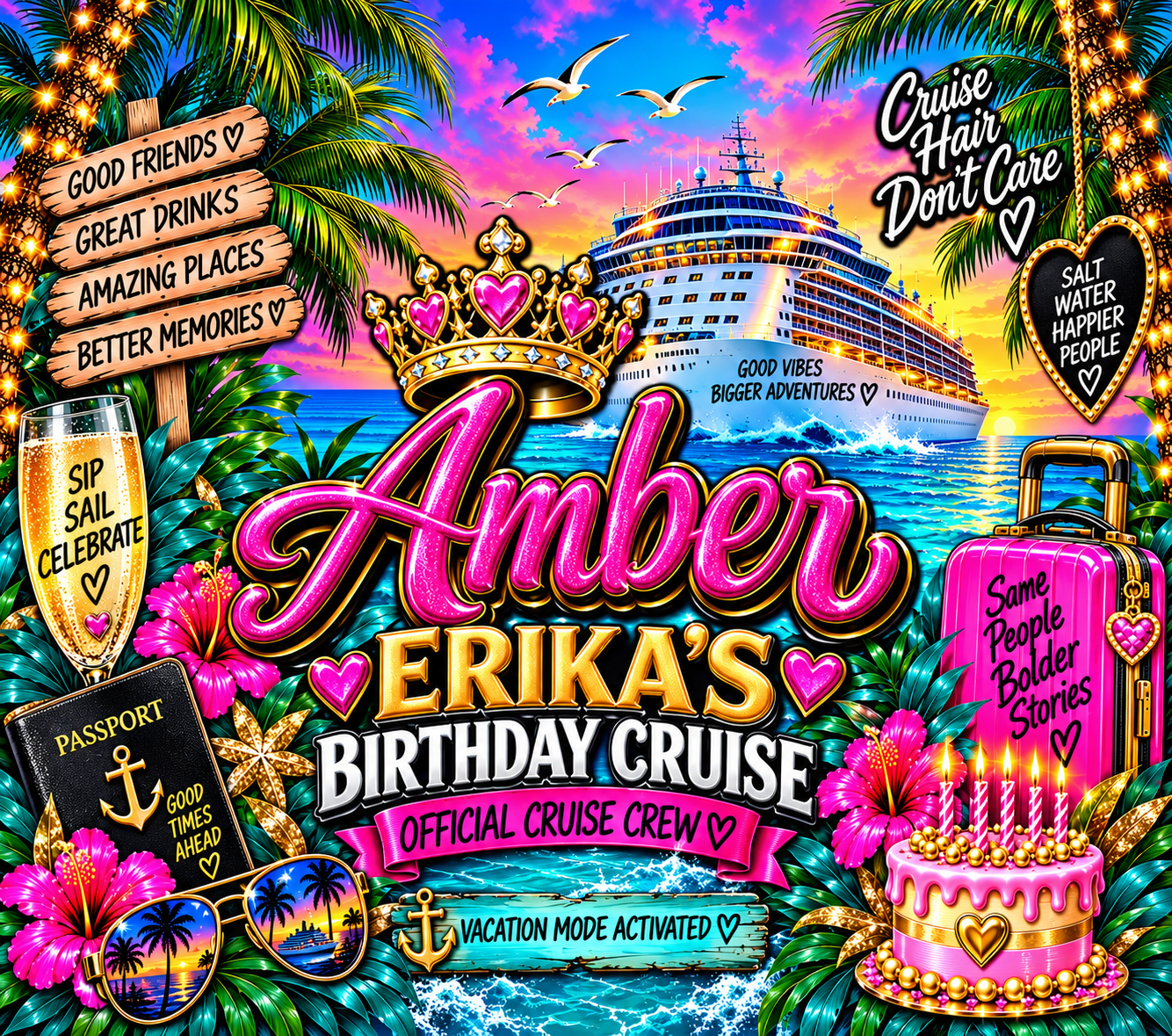 Personalized Birthday Cruise Crew 20 oz Tumbler