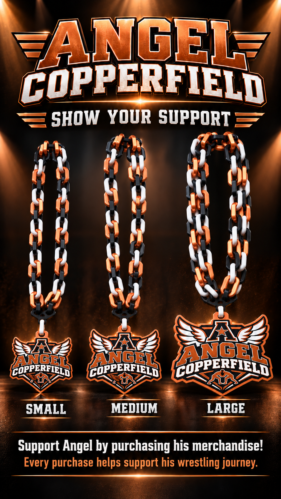 Angel Copperfield 3D Printed Logo Medallion Hype Chain