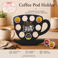 Coffee and Jesus K-Cup Pod Holder flyer - faith-filled design, durable and sturdy, beautiful accent piece