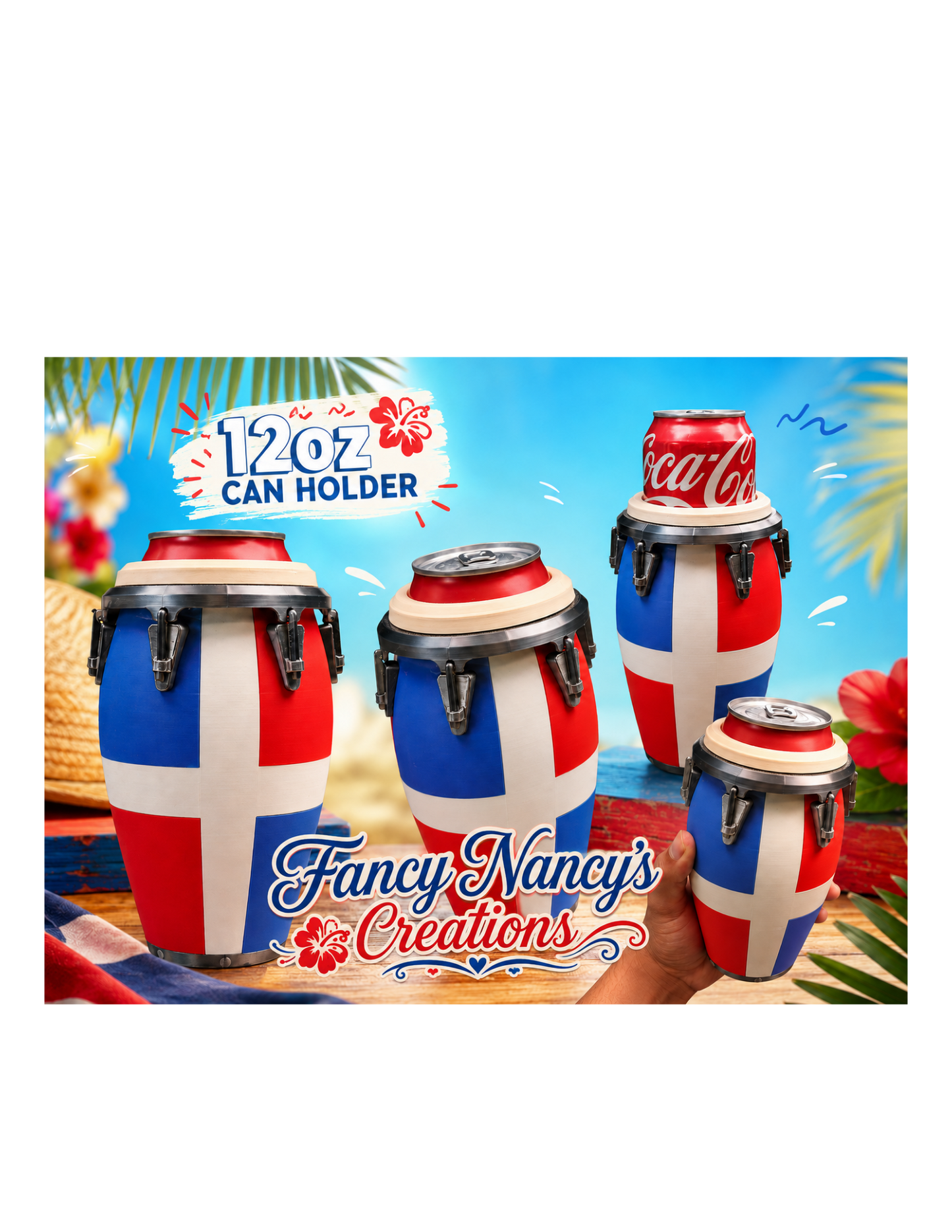 Conga Drum 12oz Can Holder