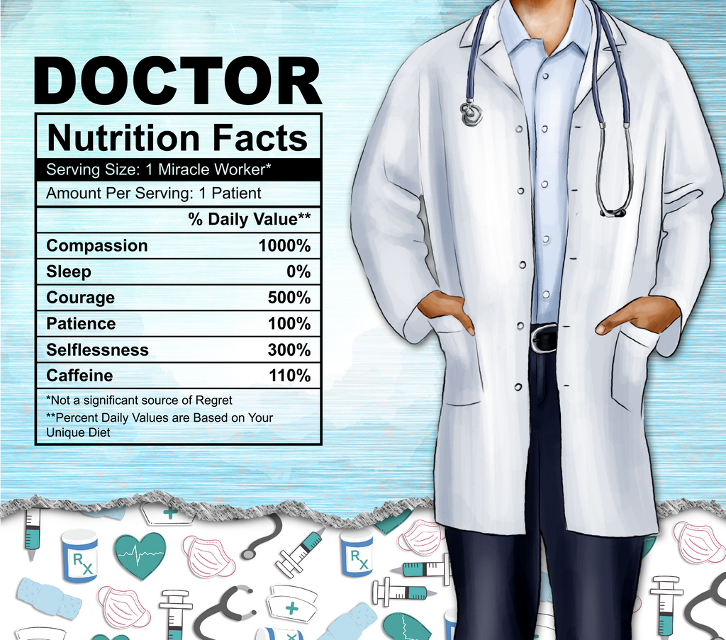 20oz Customized Sublimation Tumbler with straw - Doctor