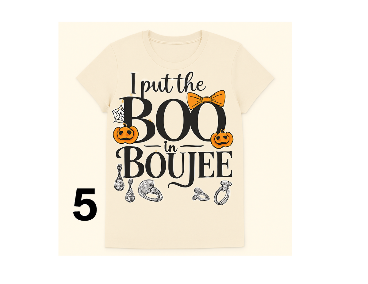 #5-I Put the BOO in BOUJEE	Chic pumpkins and bling for hauntingly stylish vibes.