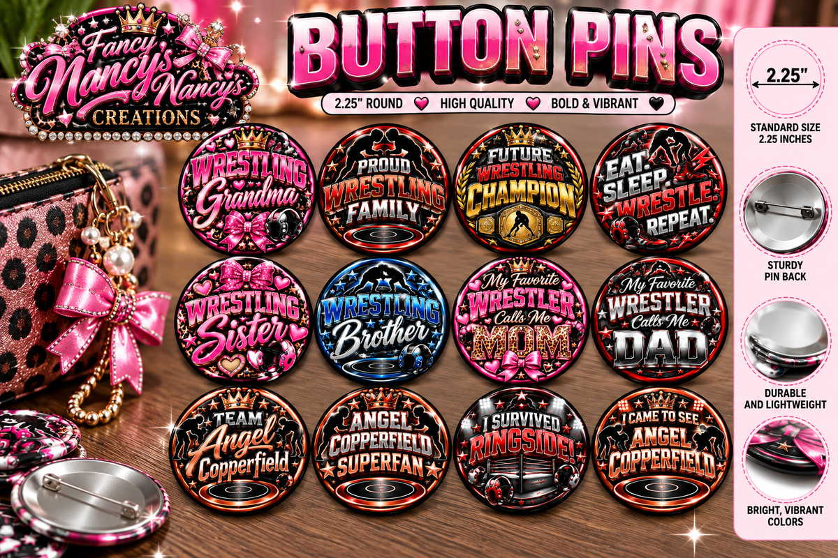 Angel Copperfield Wrestling Button Pins | 2.25 Inch