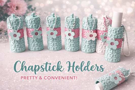3D Printed Flower Lip Balm Holder Keychain