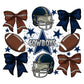 Coquette - Bow and football Graphic T-Shirt