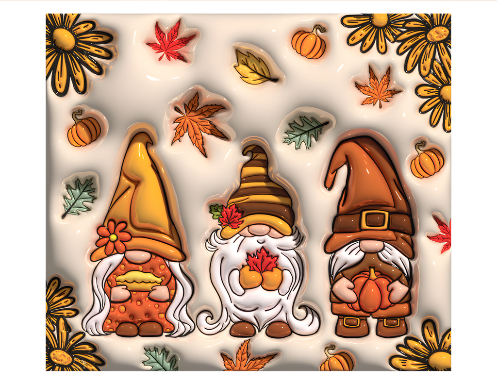 Autumn Gnome Trio | 20 oz Sublimation Tumbler