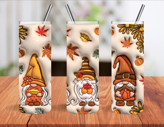 Autumn Gnome Trio | 20 oz Sublimation Tumbler