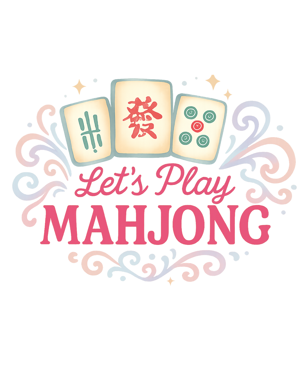Let's Play Mahjong T-Shirt - Fun Game Night Tee