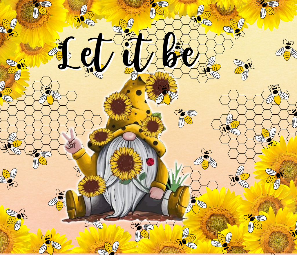 20oz Customized Sublimation Tumbler with straw -Gnome, Let it Bee, Sunflowers