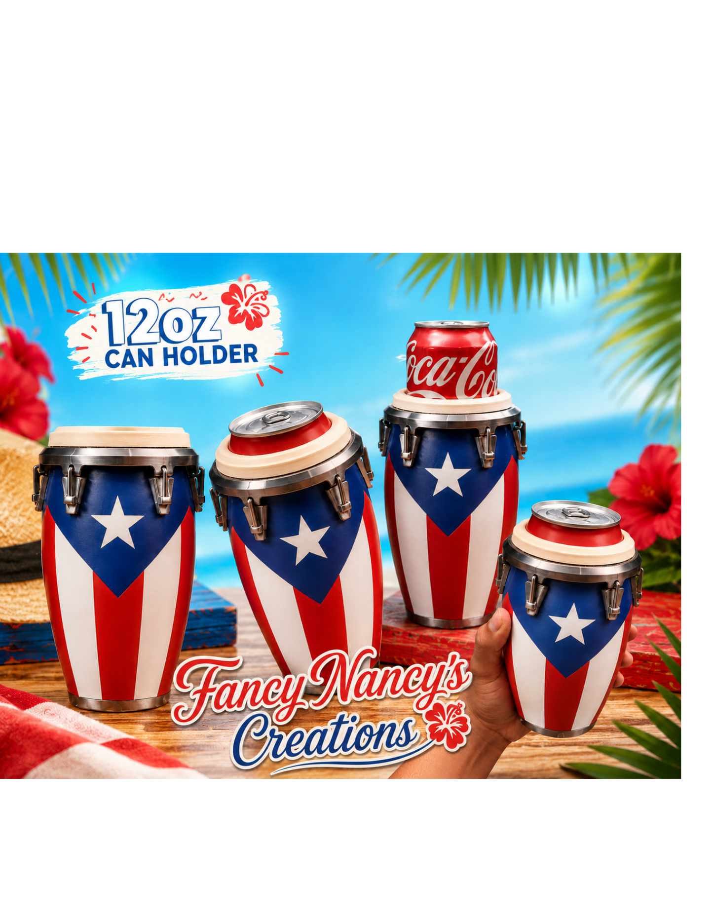 Conga Drum 12oz Can Holder