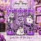 Spooky but Make it Cute 20 oz Sublimation Tumbler - purple leopard Halloween ghost design