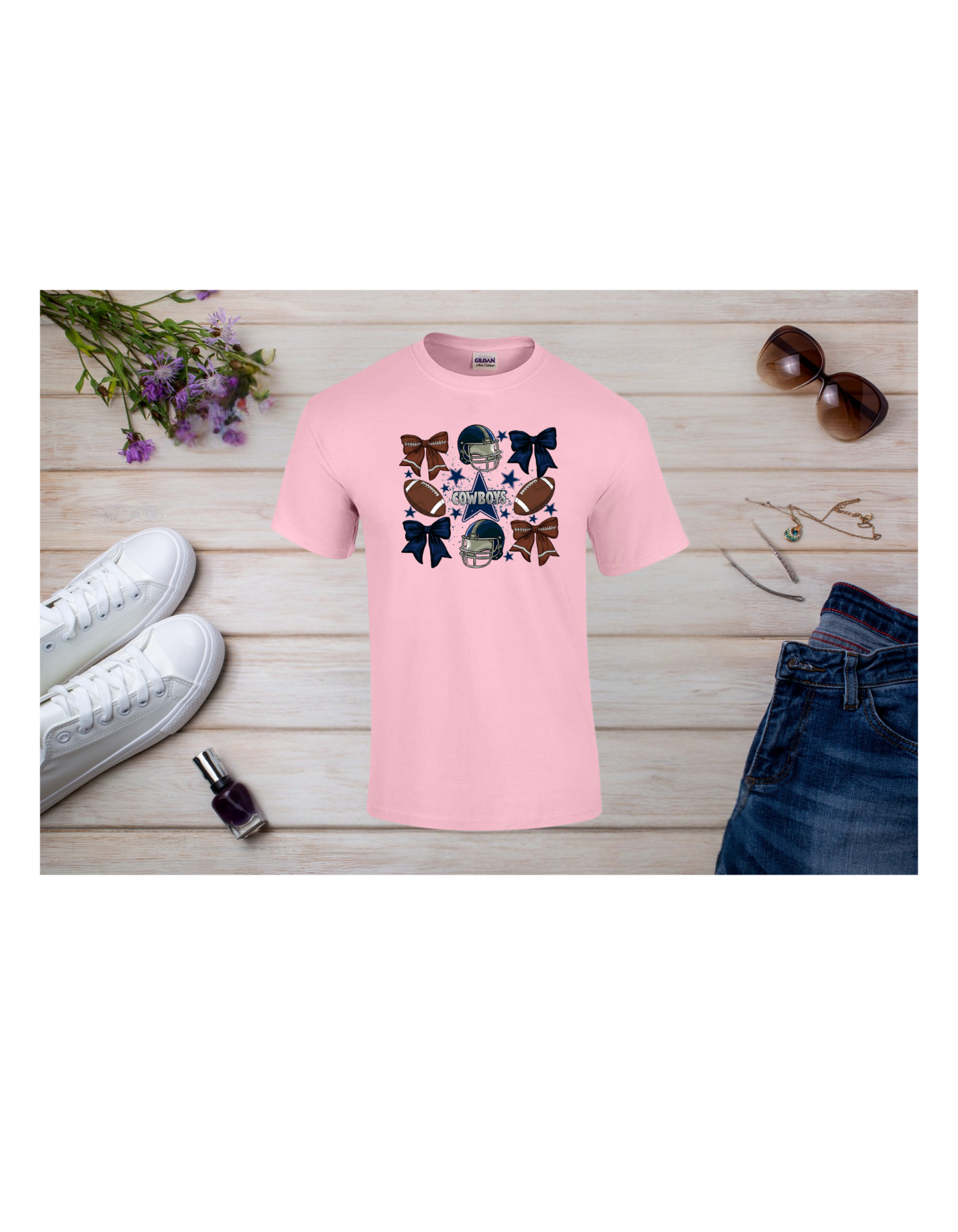 Coquette - Bow and football Graphic T-Shirt